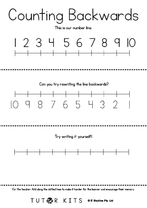 Counting Back Number Lines